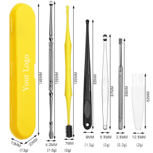 New Generation 7 Pcs Ear Cleaning Tool Kit Ear Curette Earwax Remover with Cleaning Brush and Storage Box